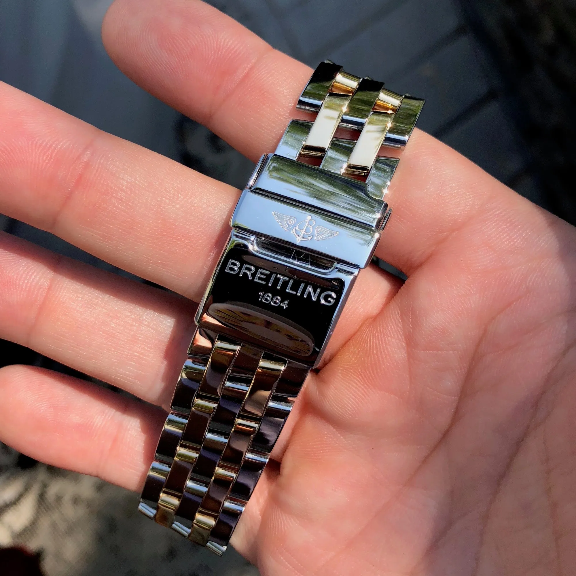 Breitling Cockpit B13358 Two Tone Steel Gold Roman MOP Diamond Box Papers