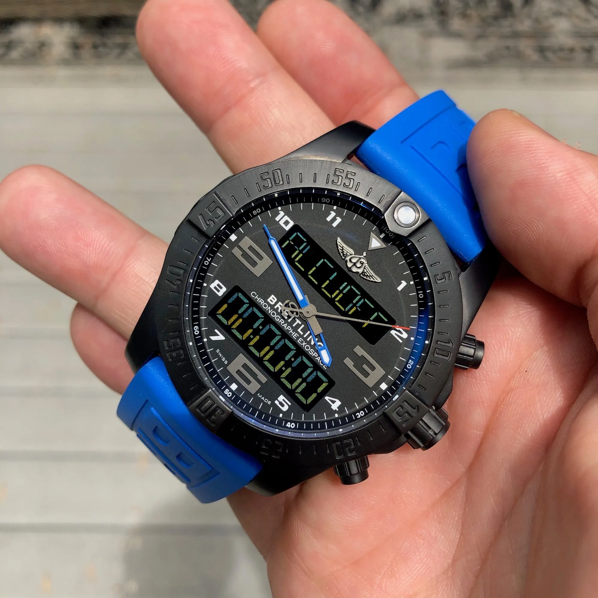 Breitling Exospace B55 Connected Blue Rubber Black Titanium VB5510H2 Wristwatch Box Papers