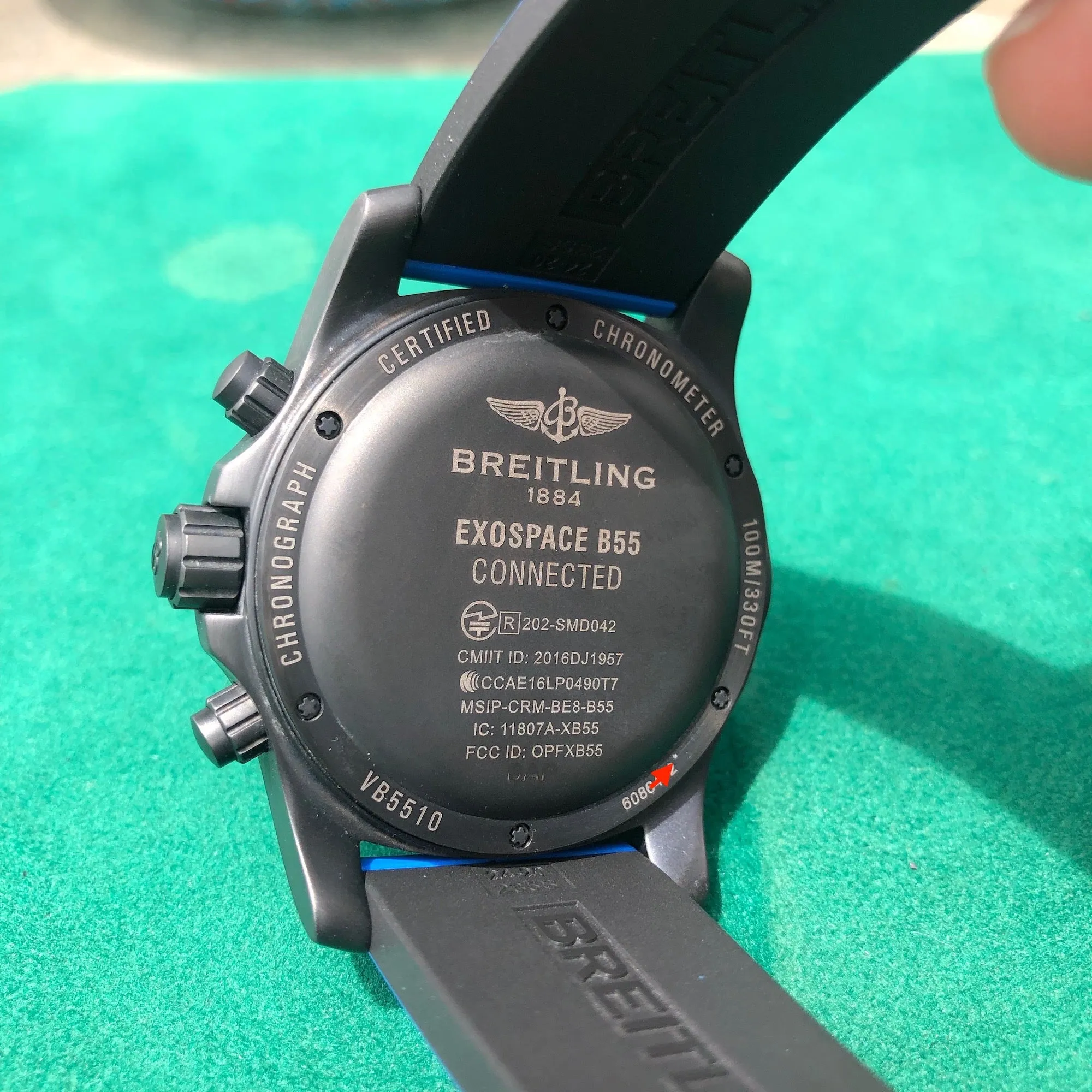 Breitling Exospace B55 Connected Blue Rubber Black Titanium VB5510H2 Wristwatch Box Papers