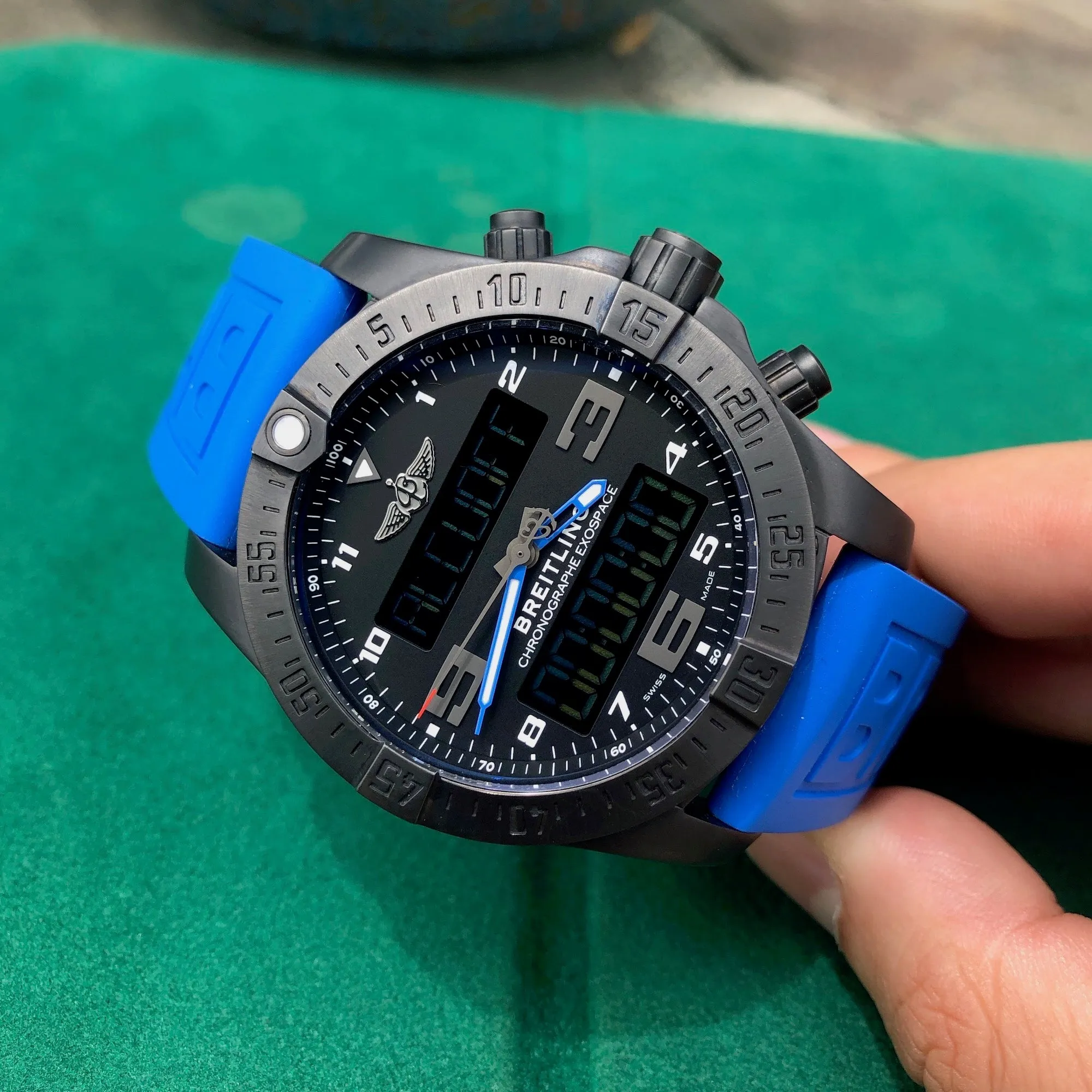 Breitling Exospace B55 Connected Blue Rubber Black Titanium VB5510H2 Wristwatch Box Papers