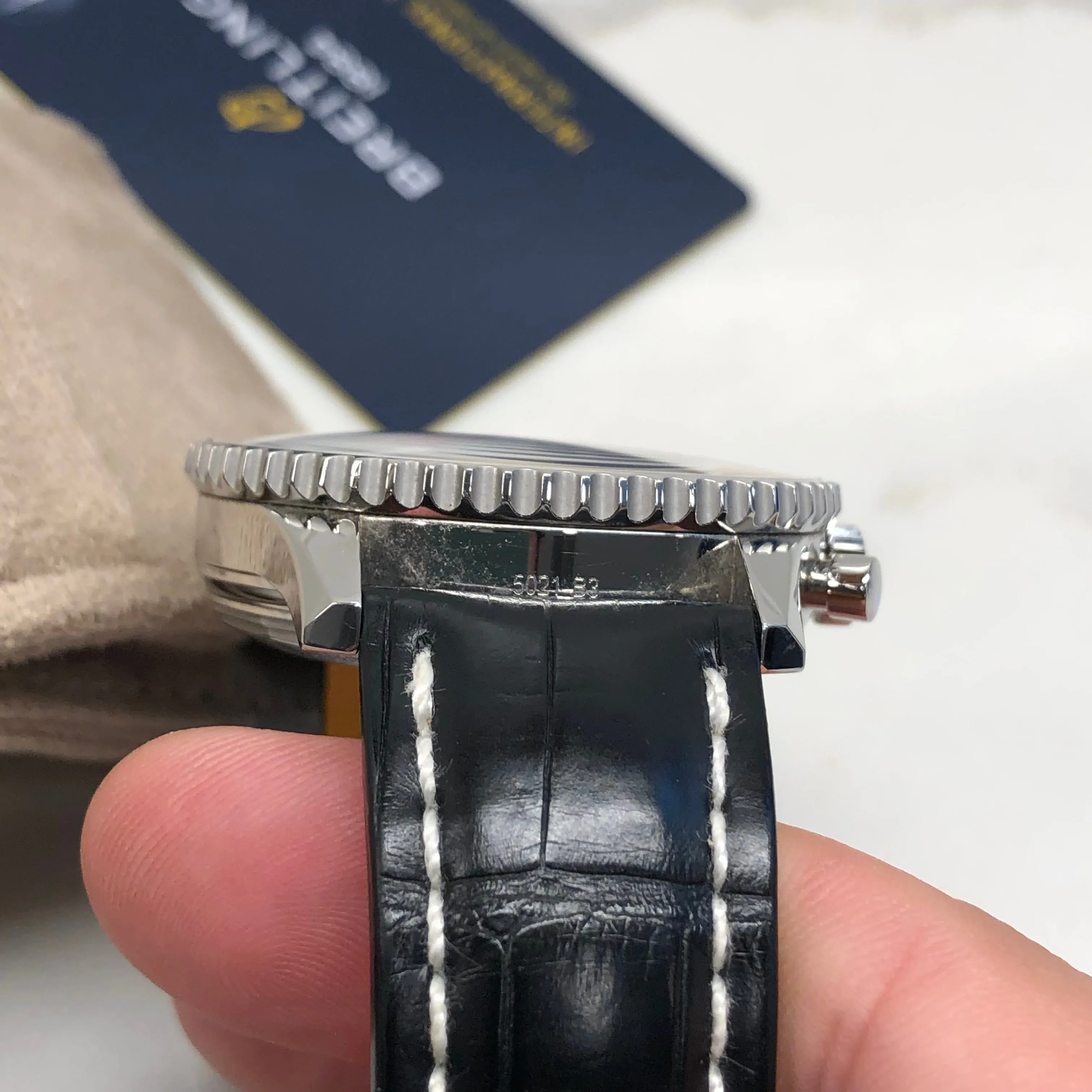Breitling Navitimer B01 Chronograph 43 AB0121 Stainless Steel Leather Wristwatch with Box and Papers