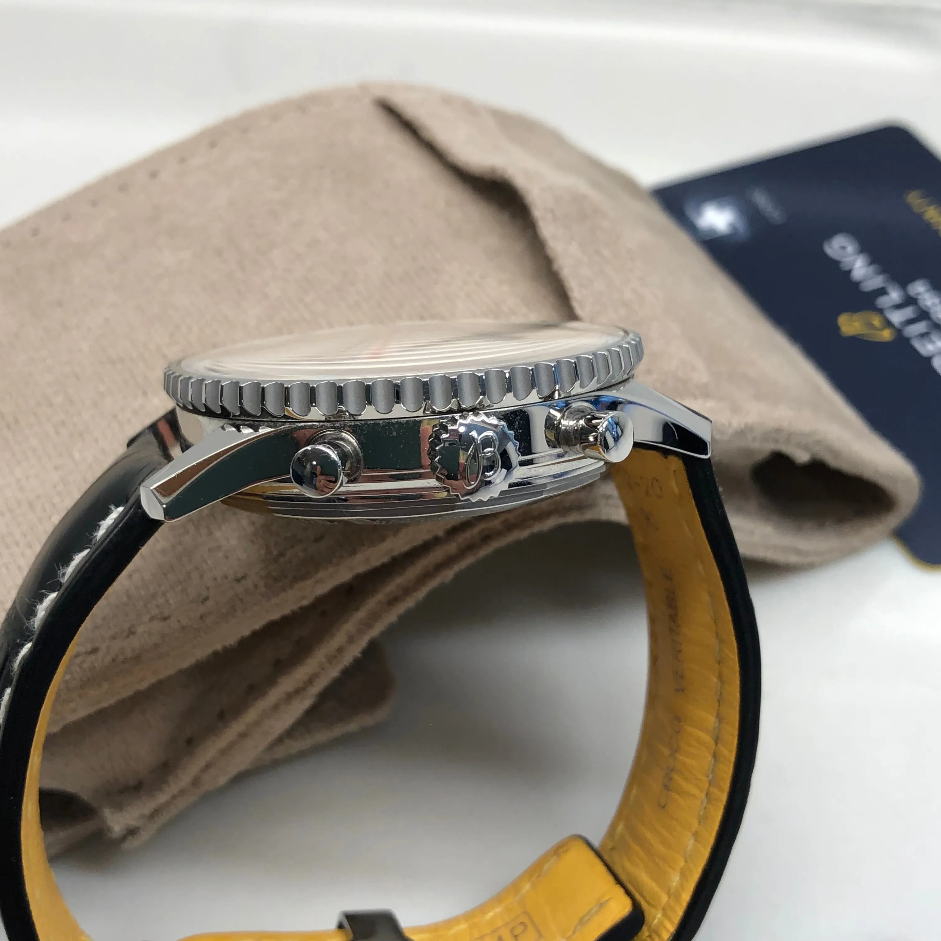 Breitling Navitimer B01 Chronograph 43 AB0121 Stainless Steel Leather Wristwatch with Box and Papers