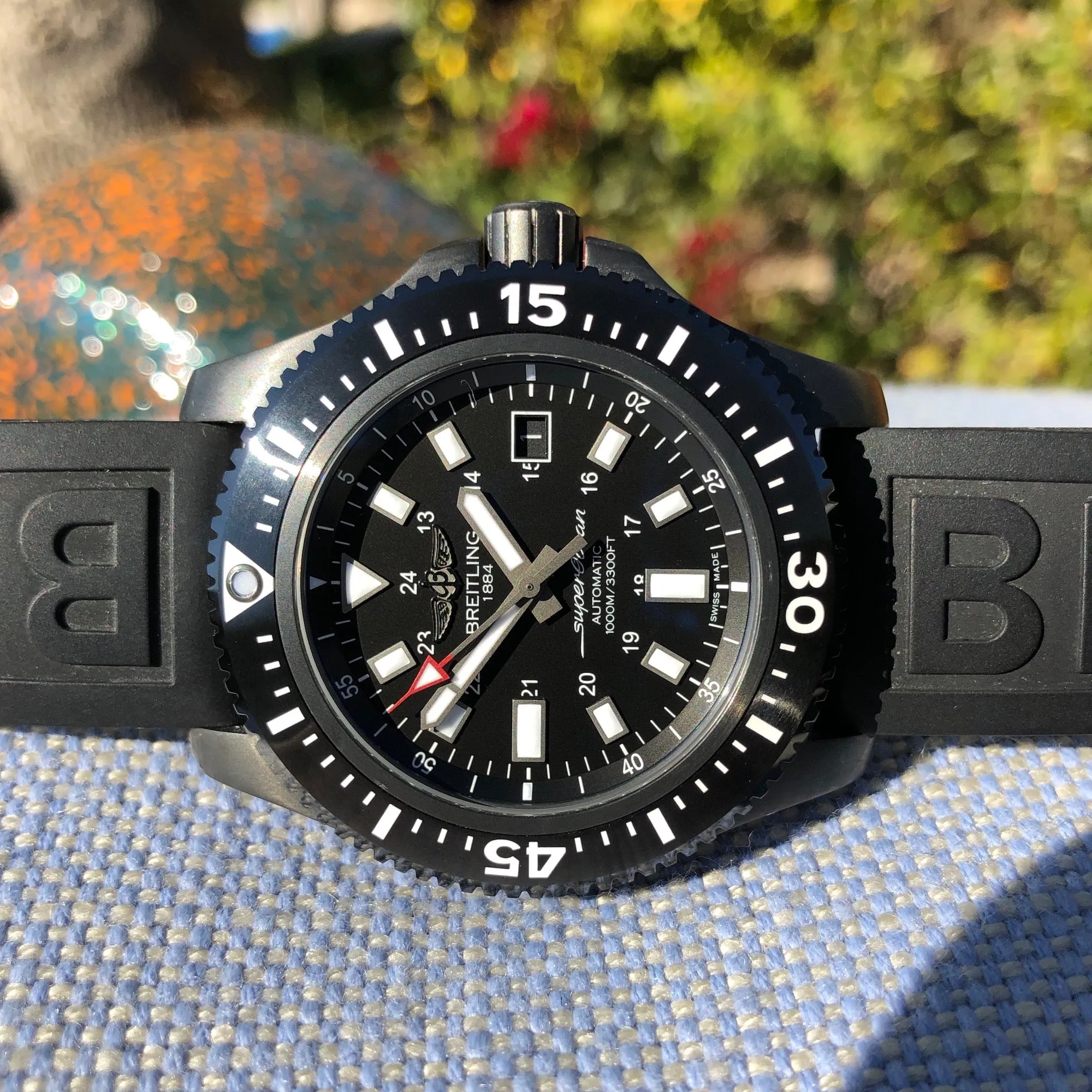 Breitling Superocean 44 Special M1739313 Black Steel Automatic Wristwatch Box Papers