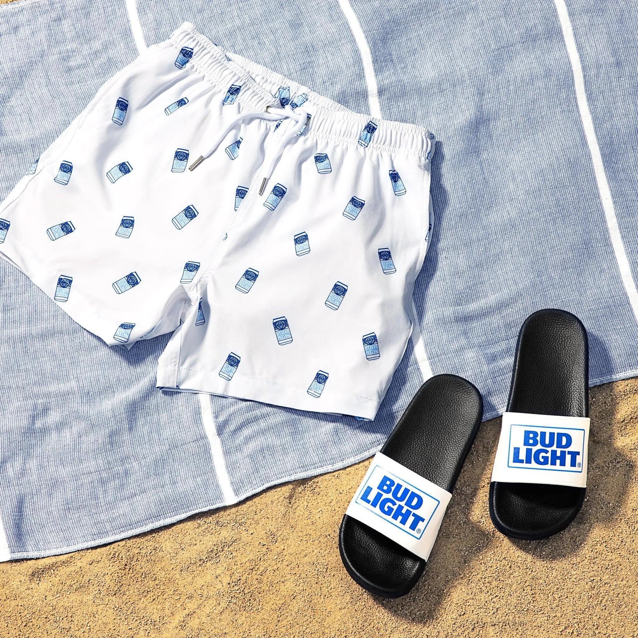 Bud Light Scatter Can Swim Trunks