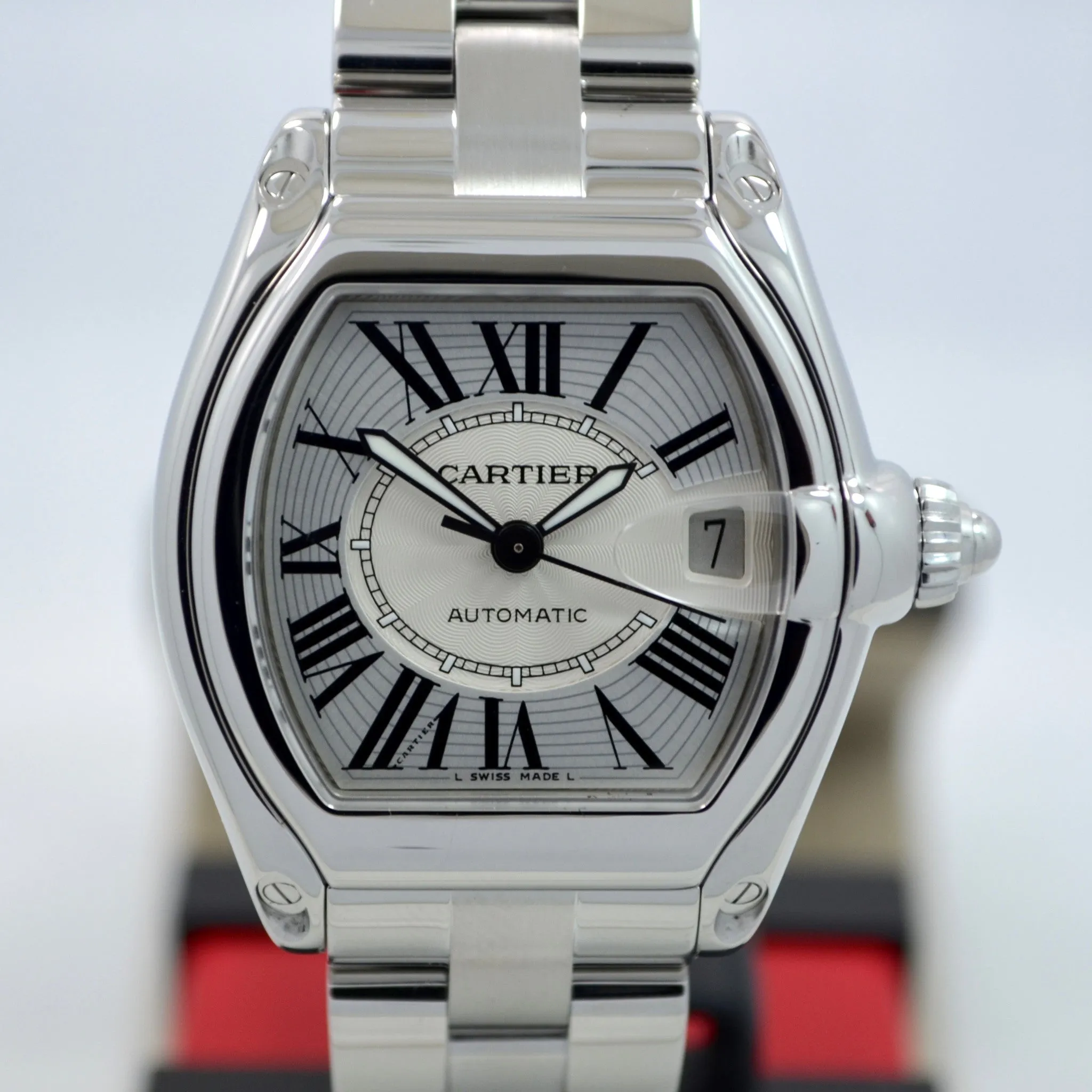 Cartier Roadster W62025V3 2510 Steel Roman Large Size Automatic Watch Box Papers