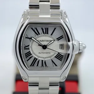 Cartier Roadster W62025V3 2510 Steel Roman Large Size Automatic Watch Box Papers