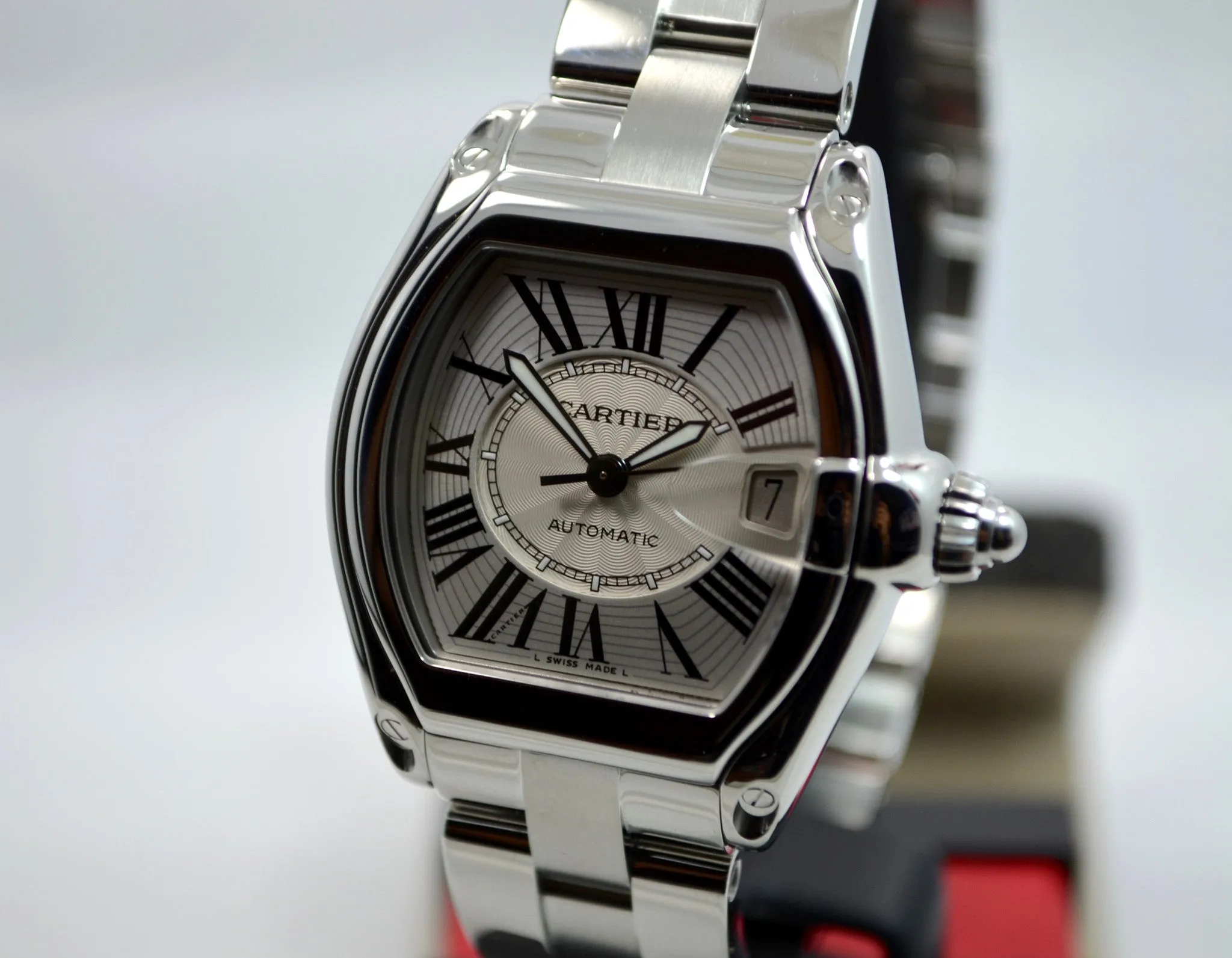 Cartier Roadster W62025V3 2510 Steel Roman Large Size Automatic Watch Box Papers