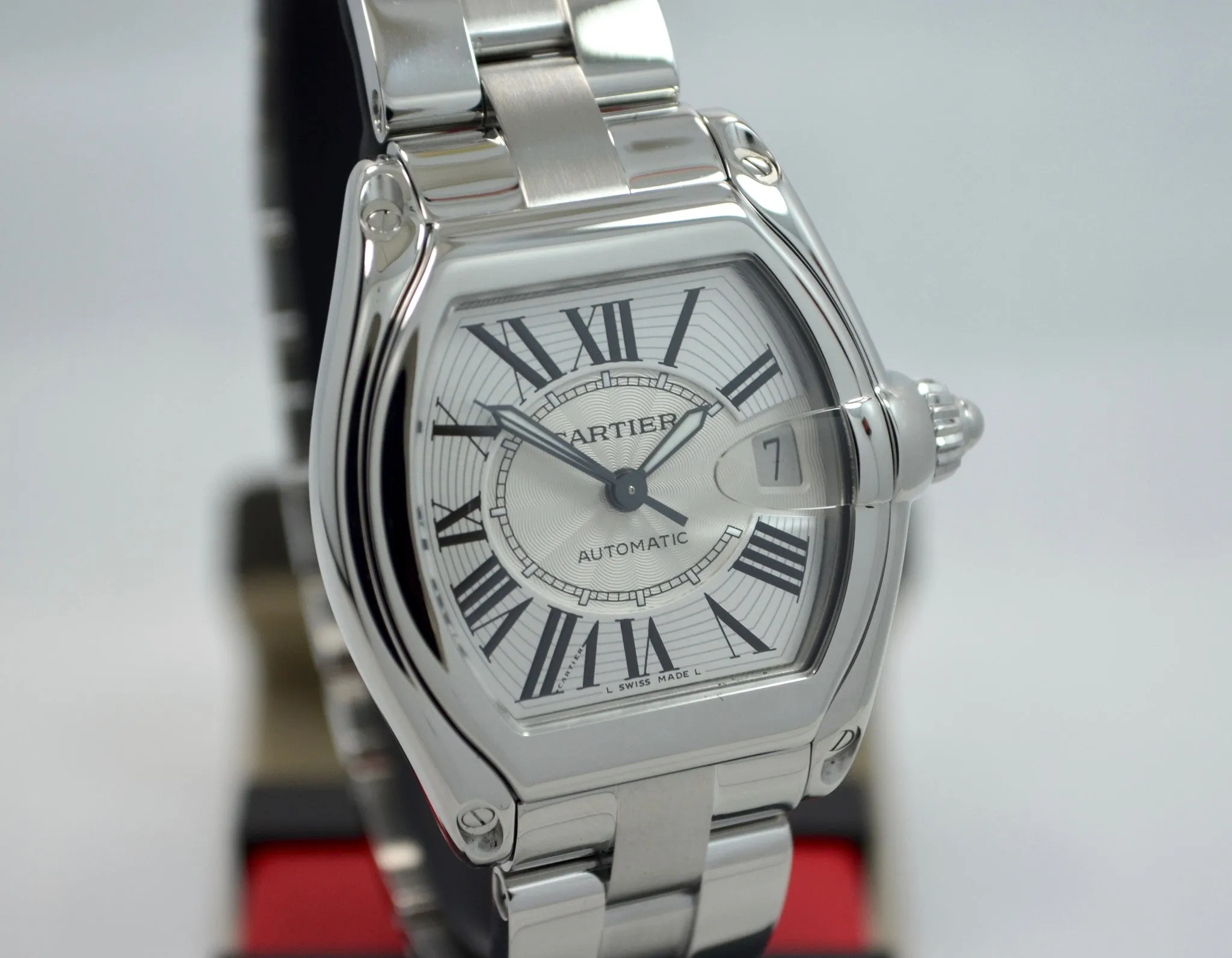 Cartier Roadster W62025V3 2510 Steel Roman Large Size Automatic Watch Box Papers