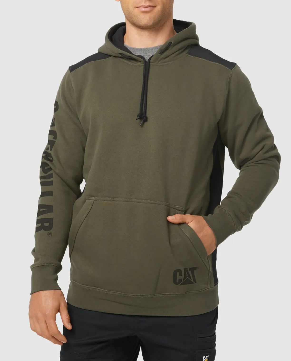 CAT Logo Panel Hooded Sweat