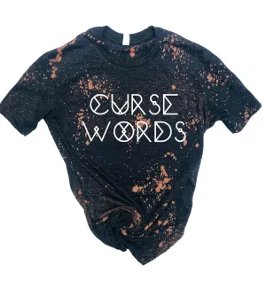 Curse Words Shirt | Halloween Bleached Tee | Unisex Crew