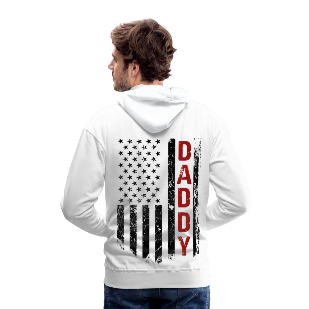 Daddy Firefighter Flag Men Premium Hoodie