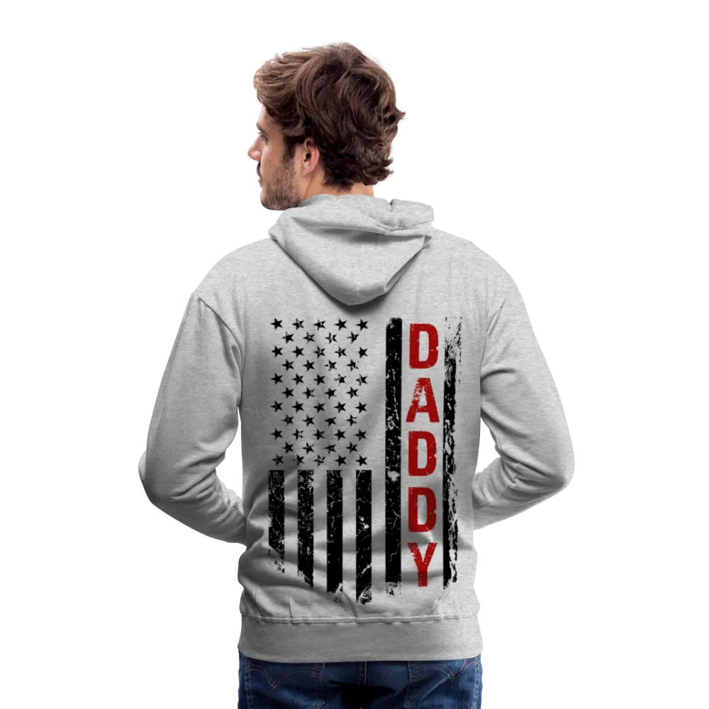 Daddy Firefighter Flag Men Premium Hoodie