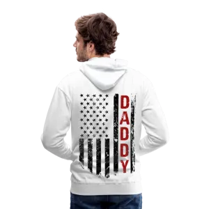 Daddy Firefighter Flag Men Premium Hoodie