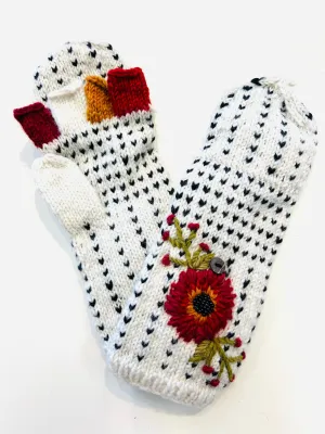 Daphne Convertible Mitten in White