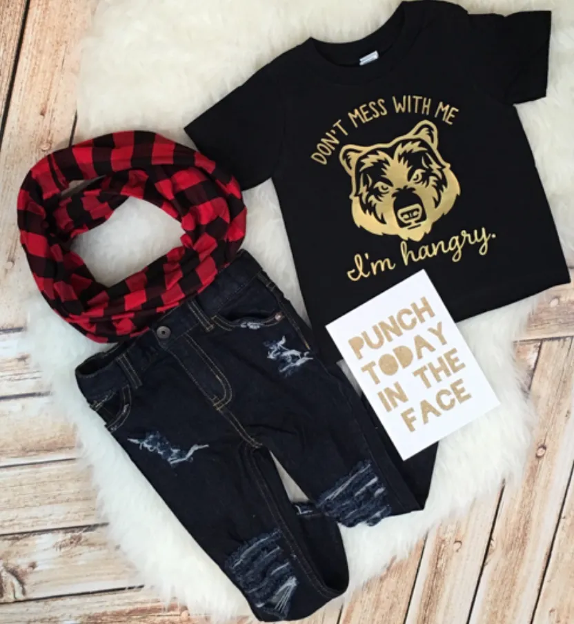 Don't Mess with Me I'm Hangry Bear Toddler Tee