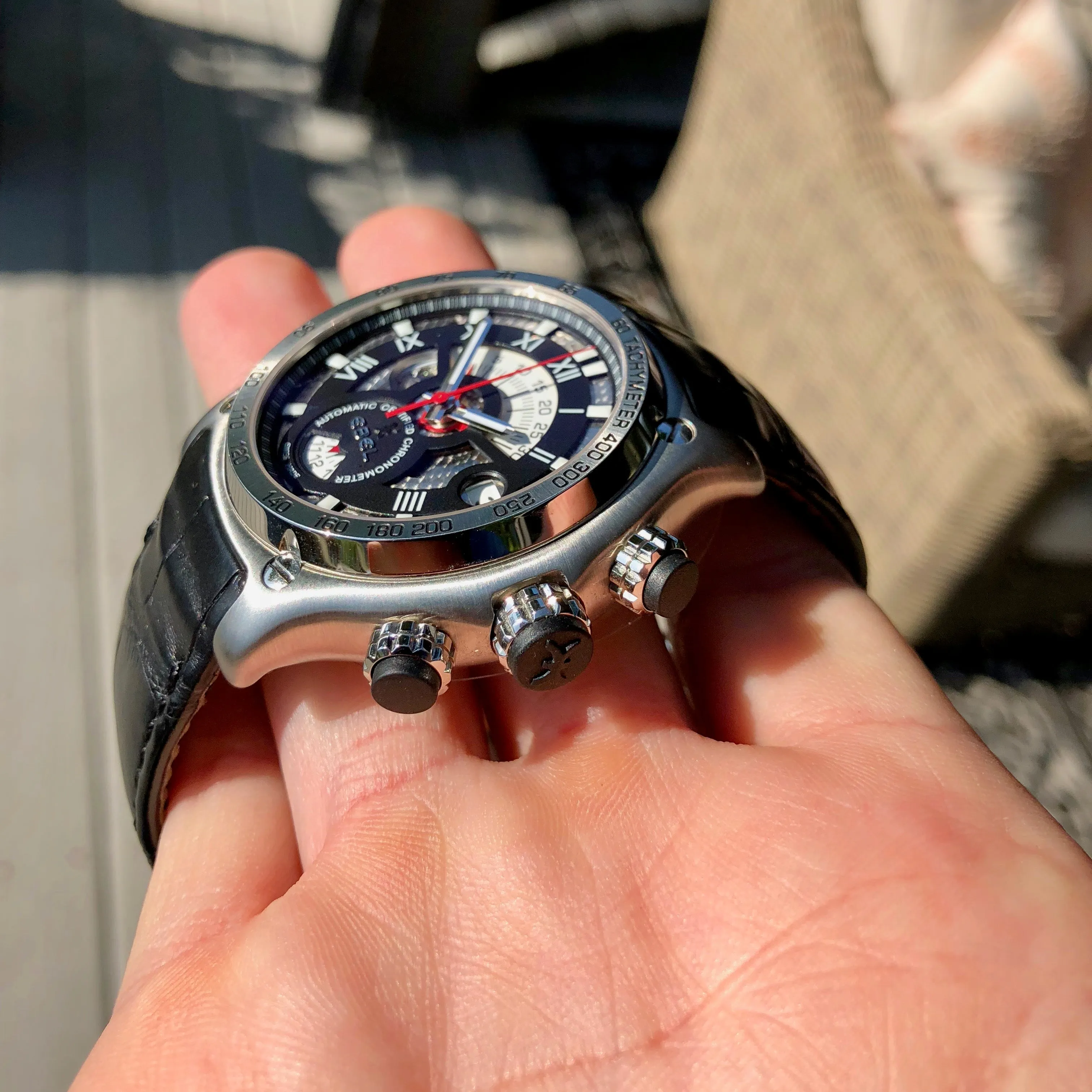 Ebel Tekton 1911 Caliber 139 Stainless Steel 45mm Chronograph Automatic Wristwatch Box & Papers