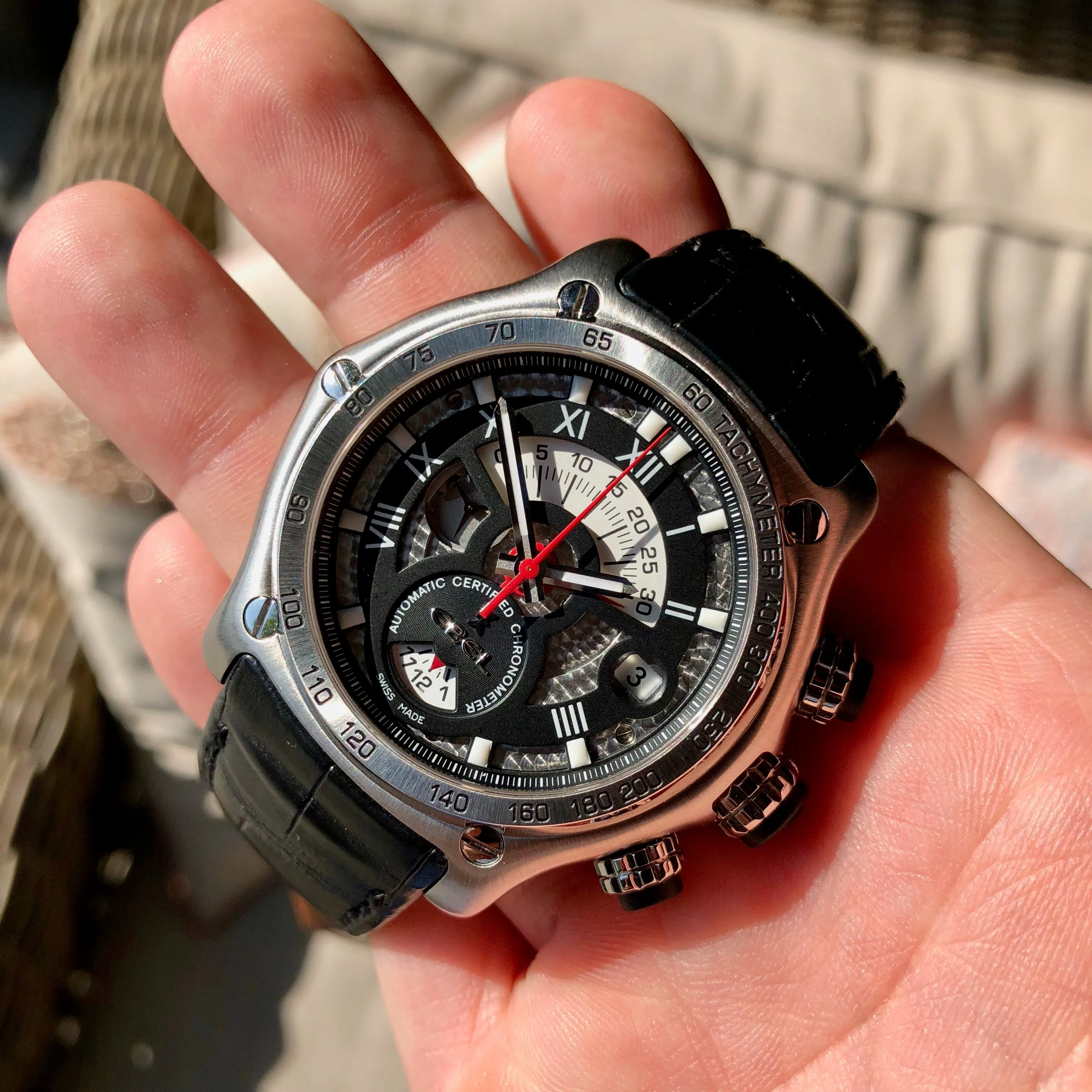 Ebel Tekton 1911 Caliber 139 Stainless Steel 45mm Chronograph Automatic Wristwatch Box & Papers