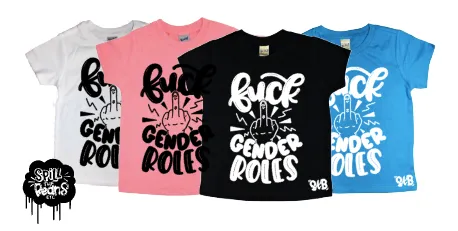 F^#K GENDER ROLES! Kids tee or tank