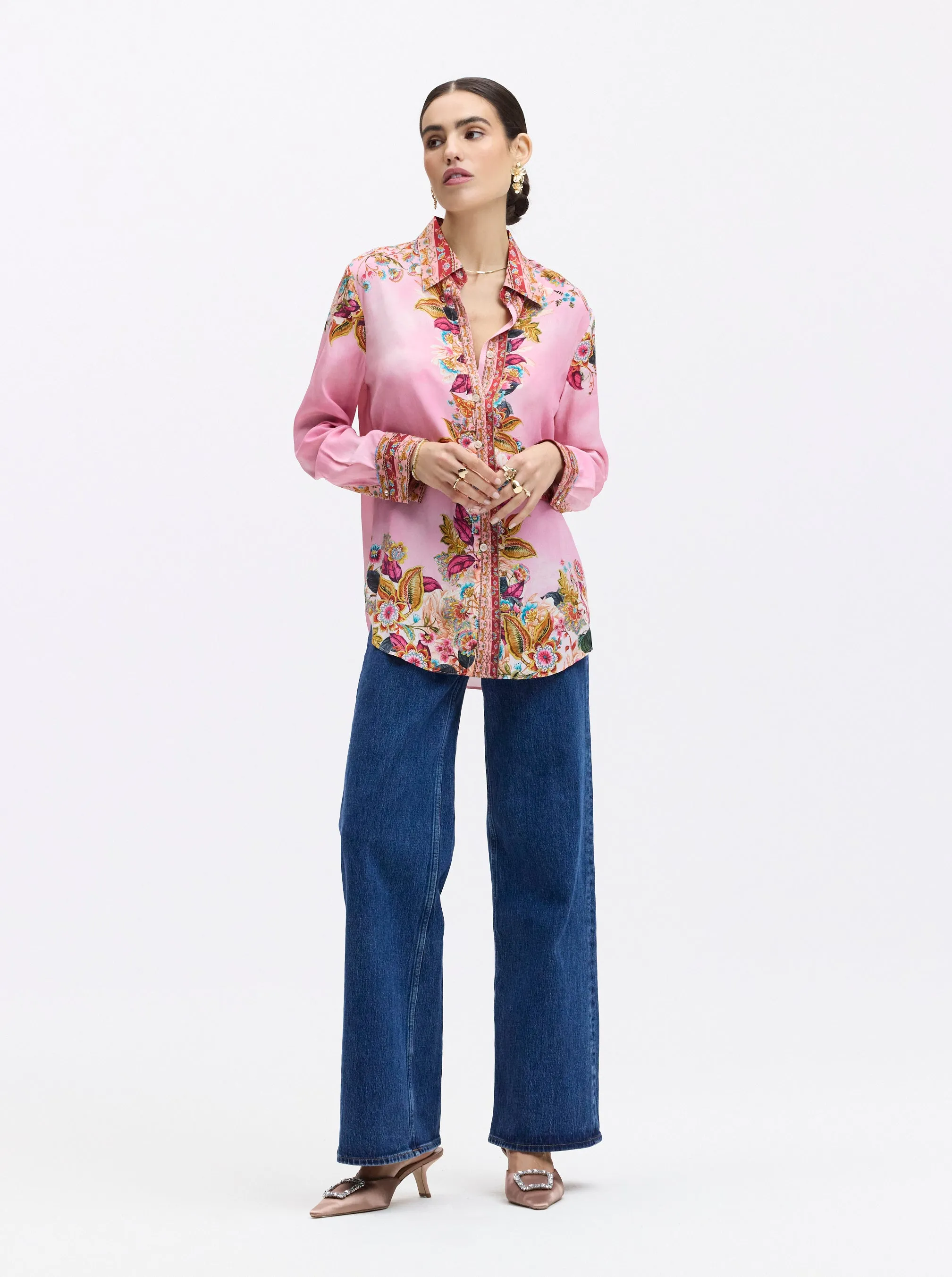 GABRIELA LONG SLEEVE BUTTON DOWN SHIRT