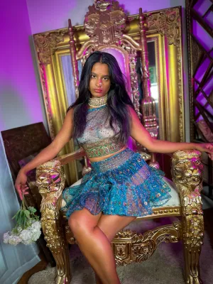 Golden Midnight Micro Mini Skirt Set