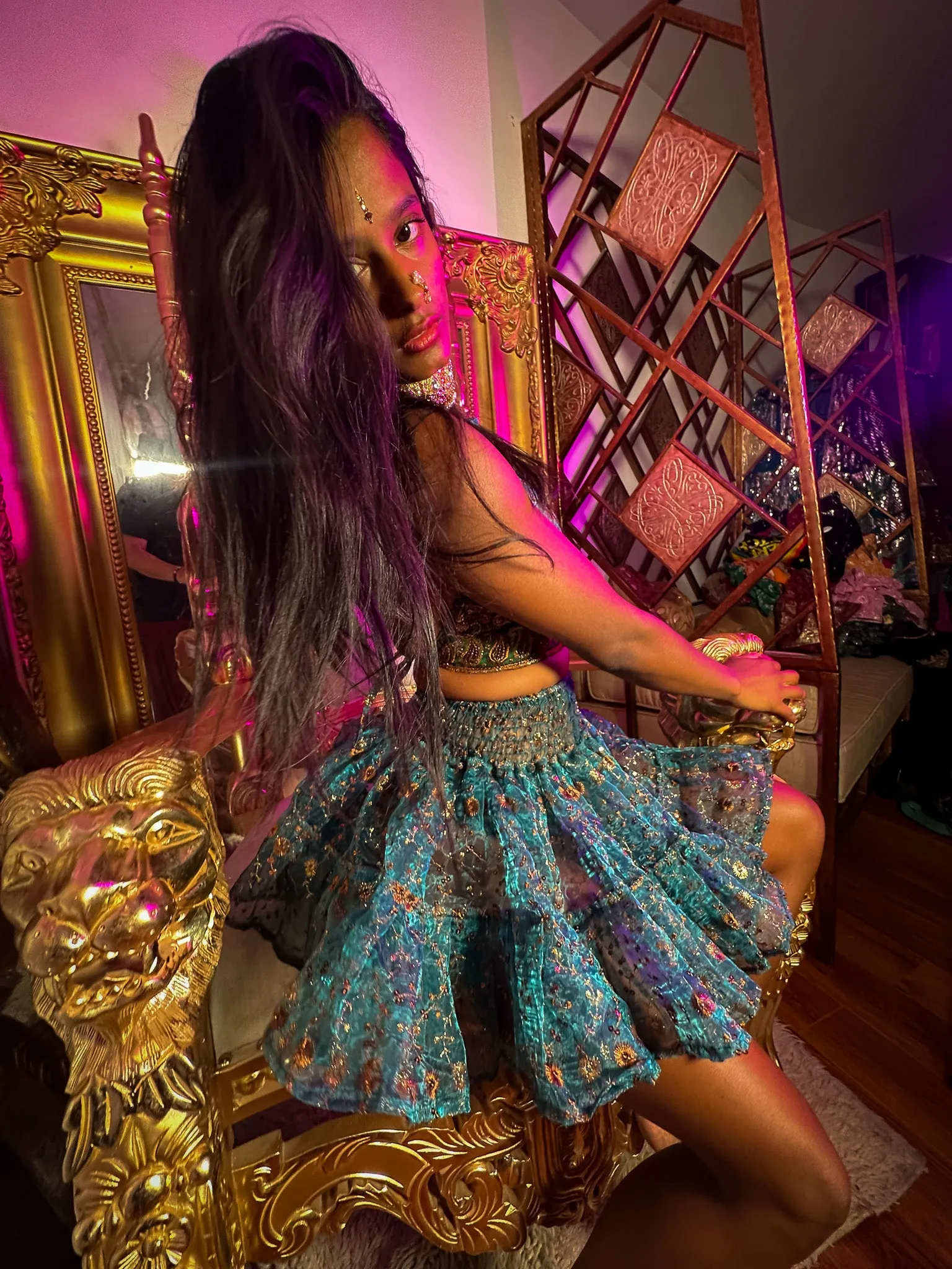 Golden Midnight Micro Mini Skirt Set