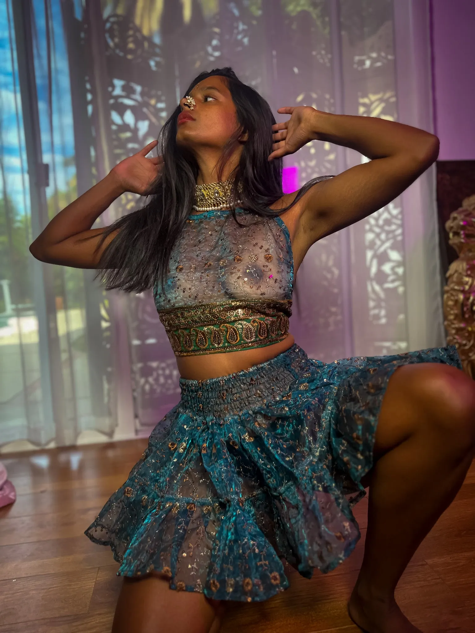 Golden Midnight Micro Mini Skirt Set