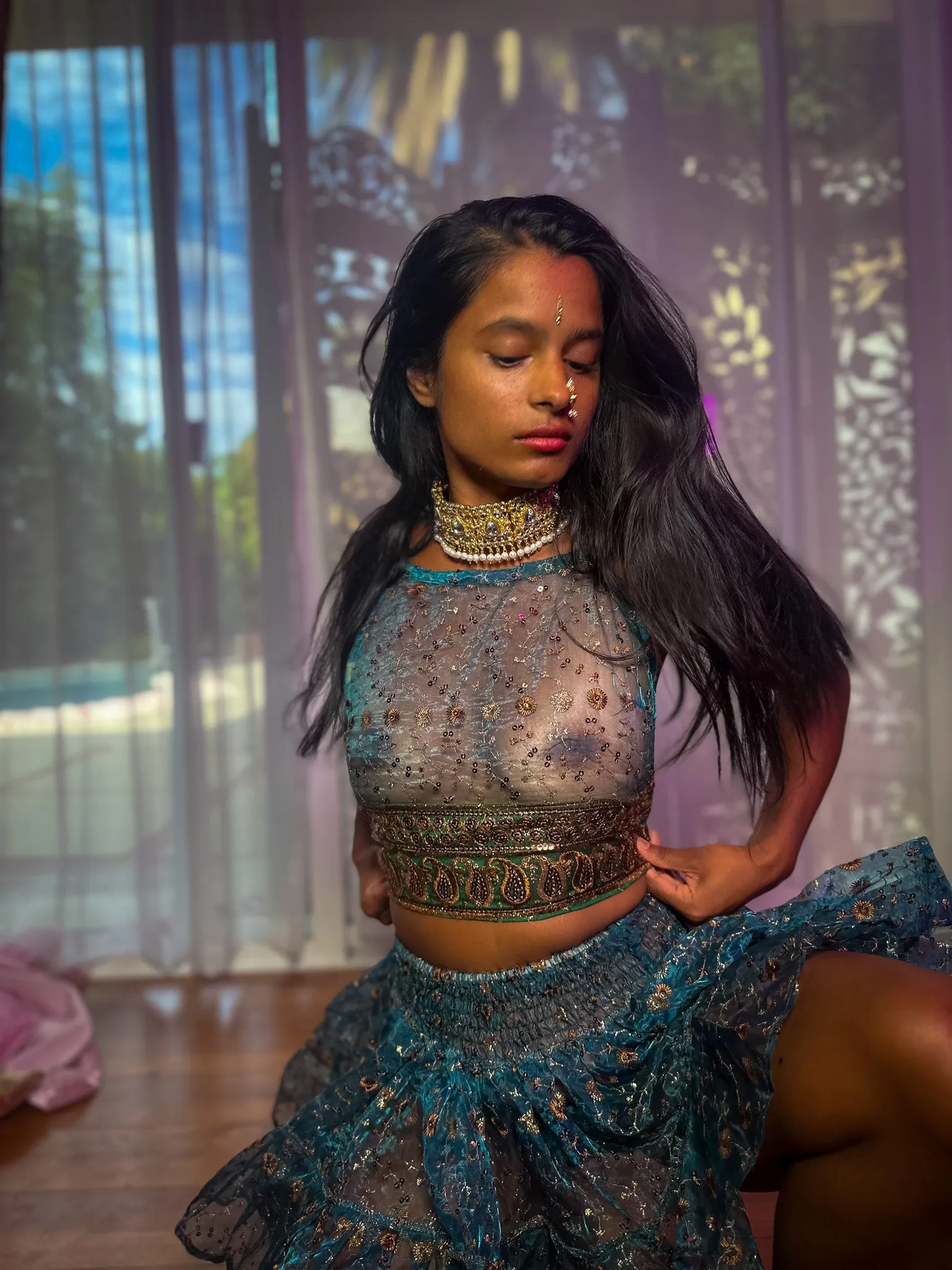 Golden Midnight Micro Mini Skirt Set