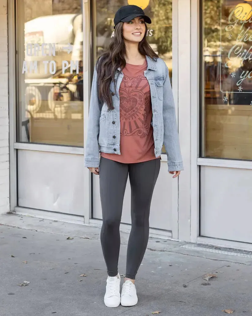 Grace & Lace Best Squat Proof Pocket Leggings - Dark Grey