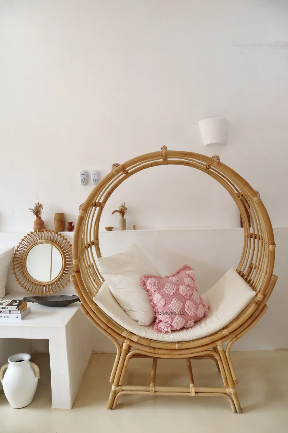 Grace Hand-loomed Organic Cotton Throw Pillow Cover in Pink