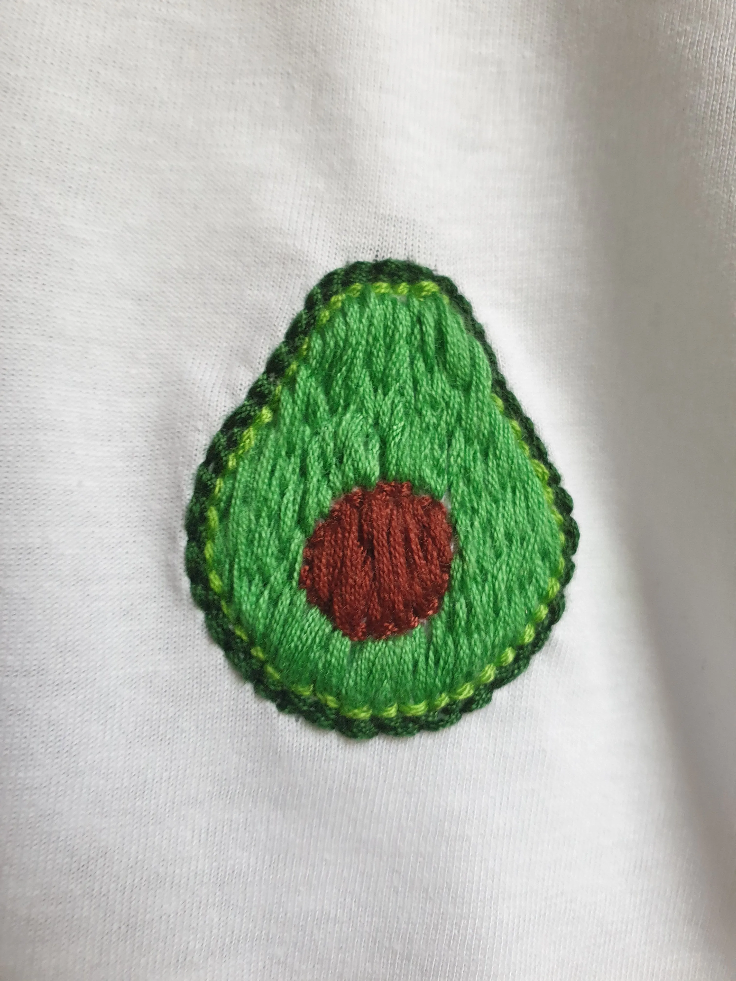 Hand Embroidered Avocado Shirt