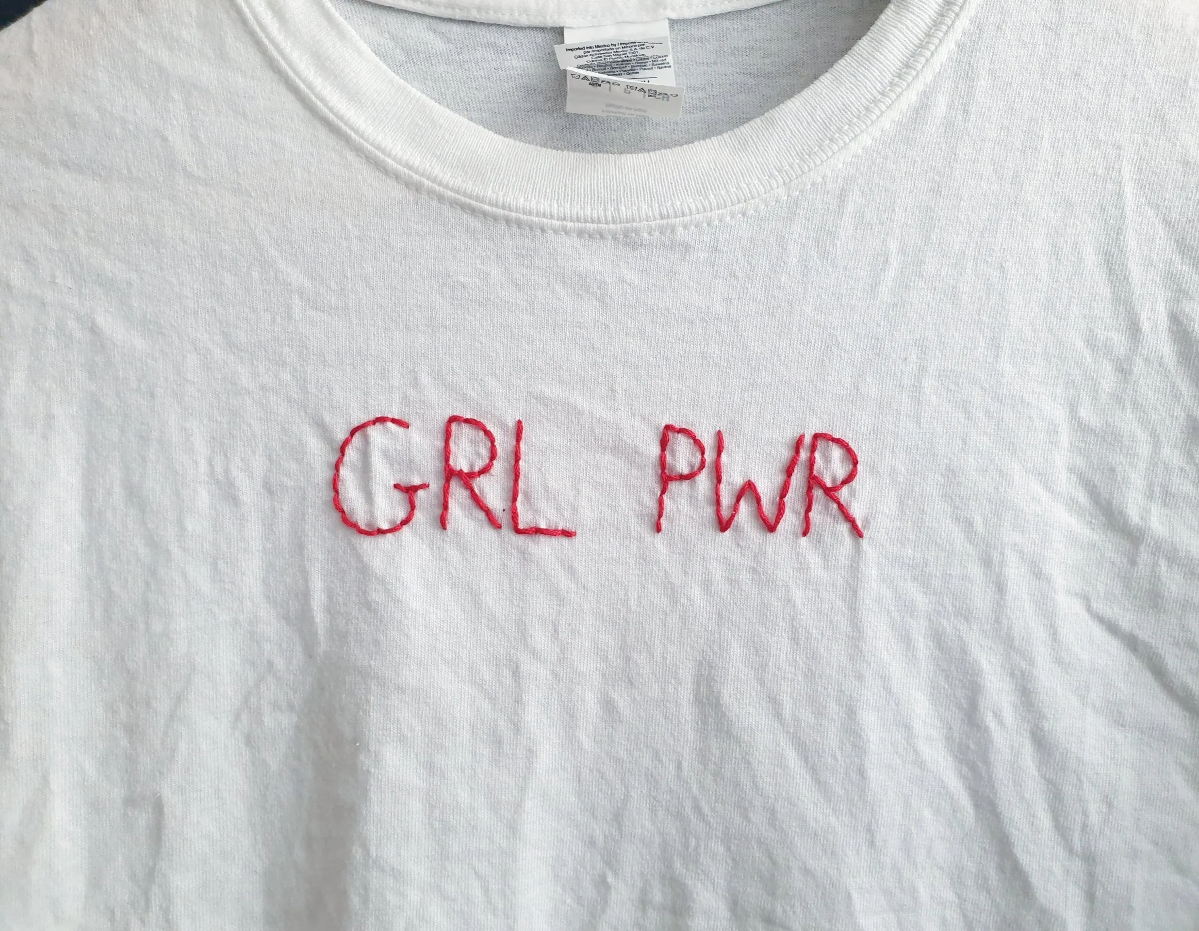 Hand Embroidered Feminism Shirt