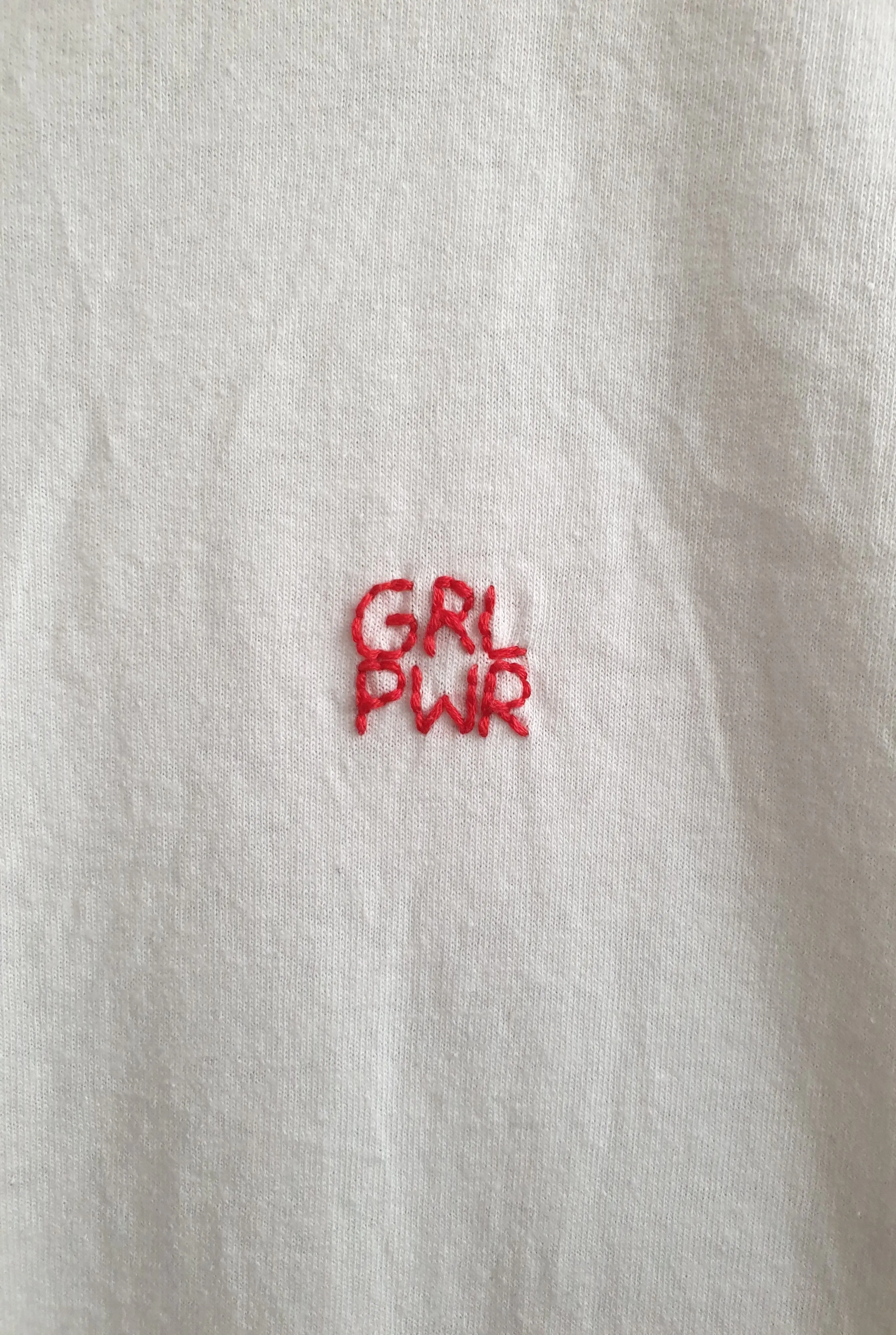Hand Embroidered Girl Power Shirt