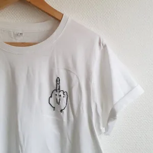 Hand Embroidered Middle Finger Shirt