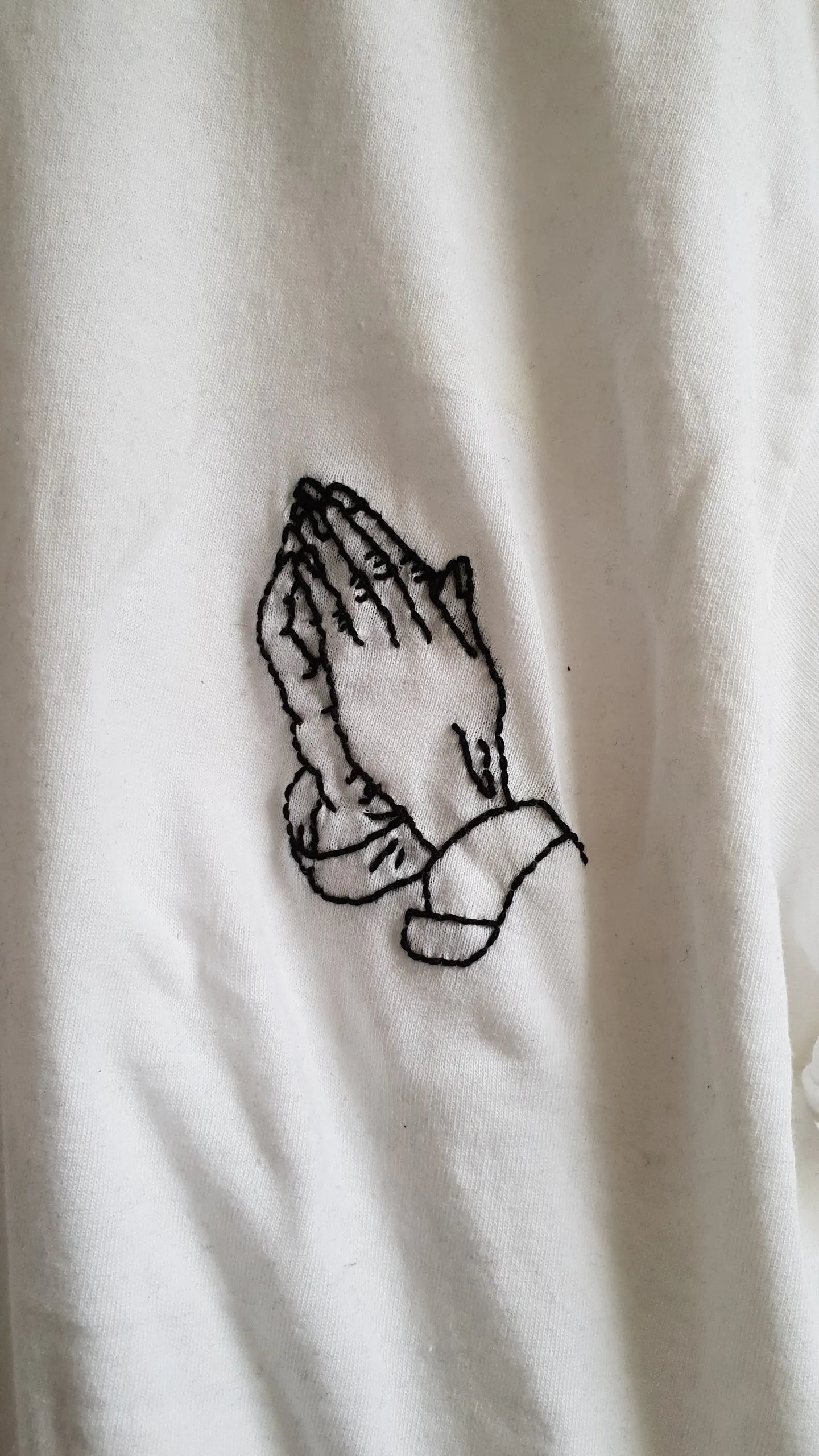 Hand Embroidered Praying Hands Shirt