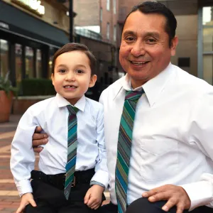 Hand Woven Men's & Boy's Tie Matching Set | Quetzal jade