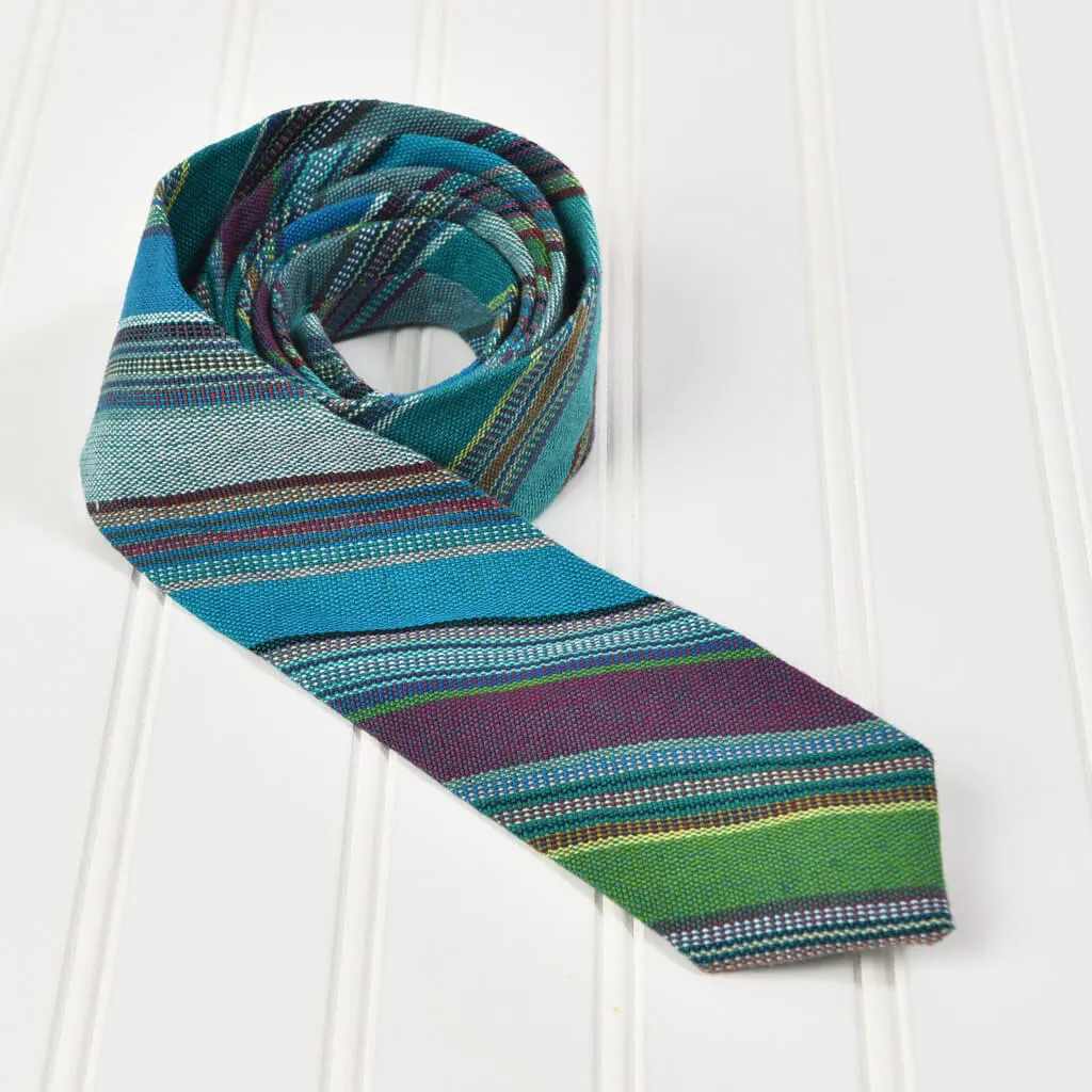 Hand Woven Men's & Boy's Tie Matching Set | Quetzal jade