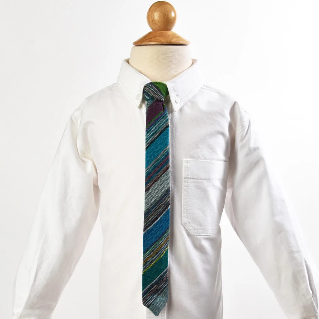 Hand Woven Men's & Boy's Tie Matching Set | Quetzal jade
