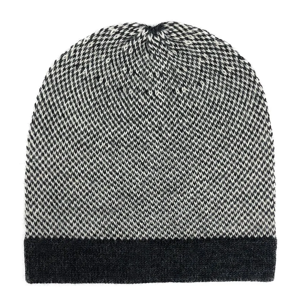 Handmade Midnight Interwoven Alpaca Beanie