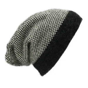 Handmade Midnight Interwoven Alpaca Beanie