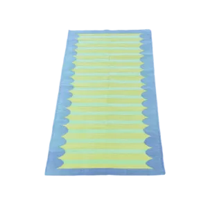 Handwoven Alaia Blue/Yellow Cotton Rug