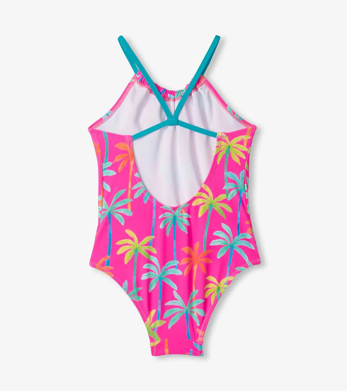 Hatley Girls Printed Palms Gather Front Swimsuit