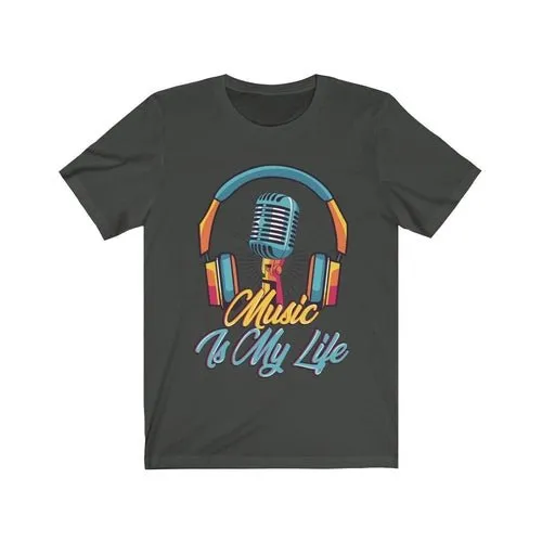 Headphone and Mic Music is my Life Unisex T-shirt