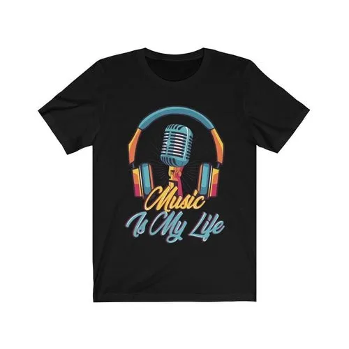Headphone and Mic Music is my Life Unisex T-shirt