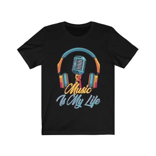 Headphone and Mic Music is my Life Unisex T-shirt
