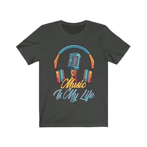 Headphone and Mic Music is my Life Unisex T-shirt