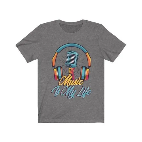Headphone and Mic Music is my Life Unisex T-shirt