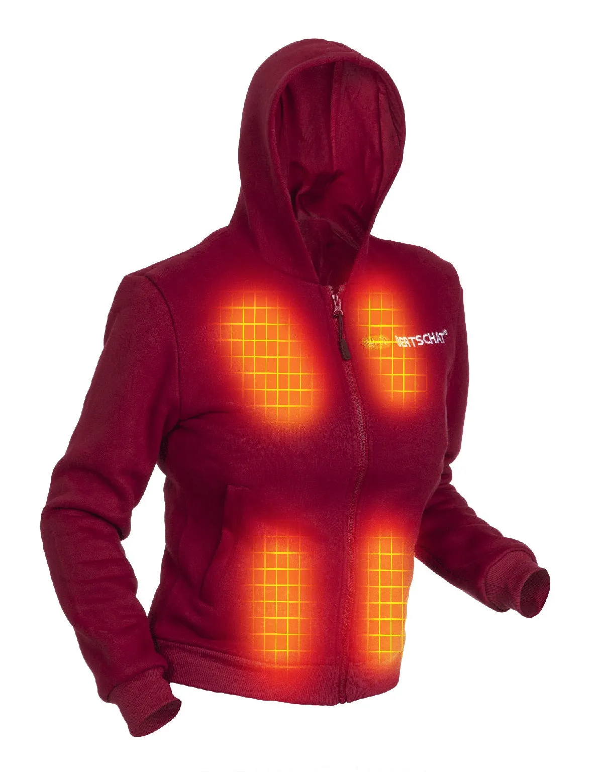 Heated Hoodie - Women | Dual Heating - Burgundy