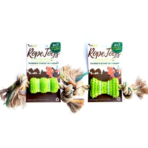 Hemp Rope with Rubber Chew Section Toys