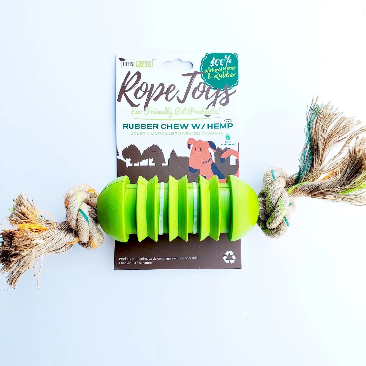 Hemp Rope with Rubber Chew Section Toys