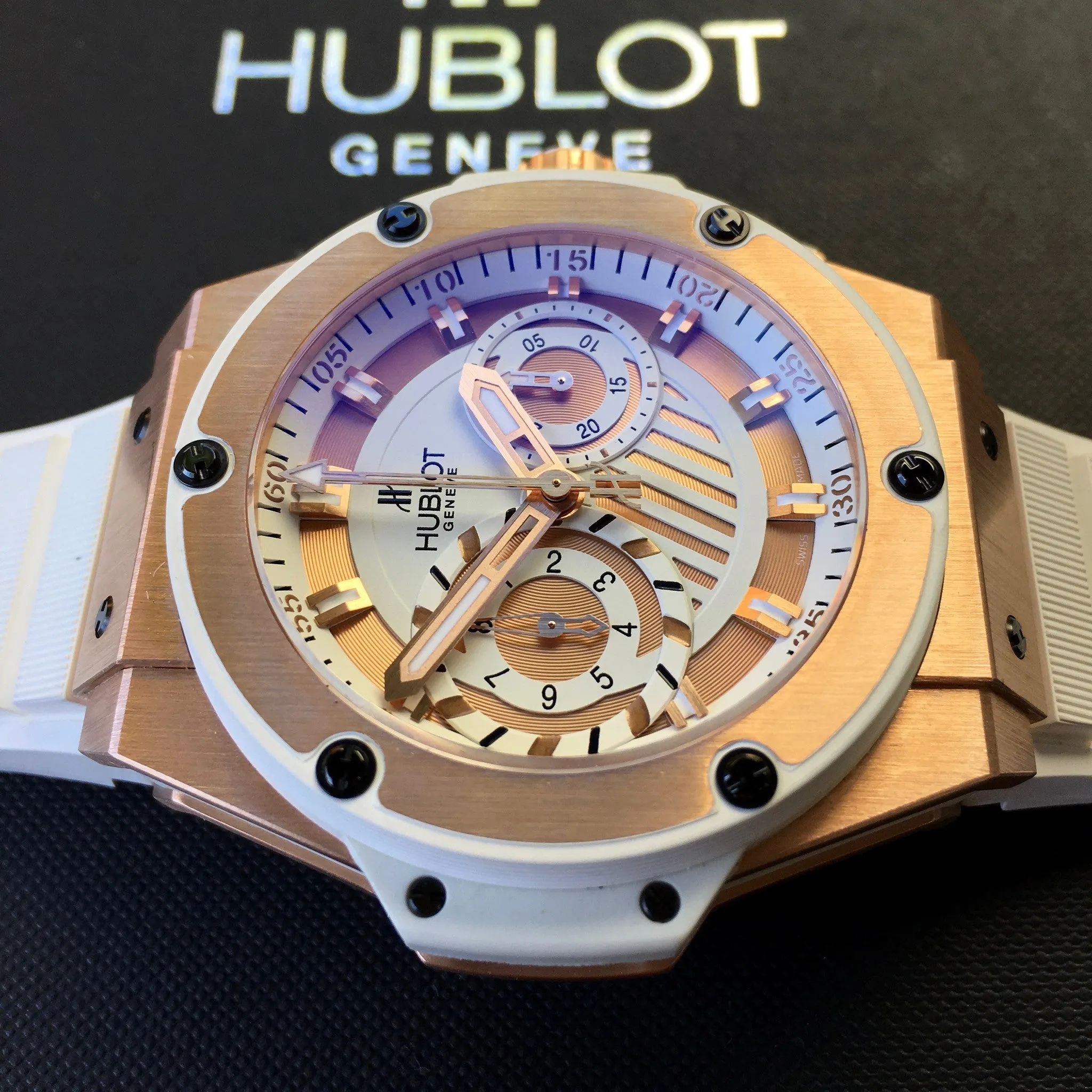 Hublot King Power Foudroyante 715.OE.2118.RW 18K Rose Gold Chronograph Watch